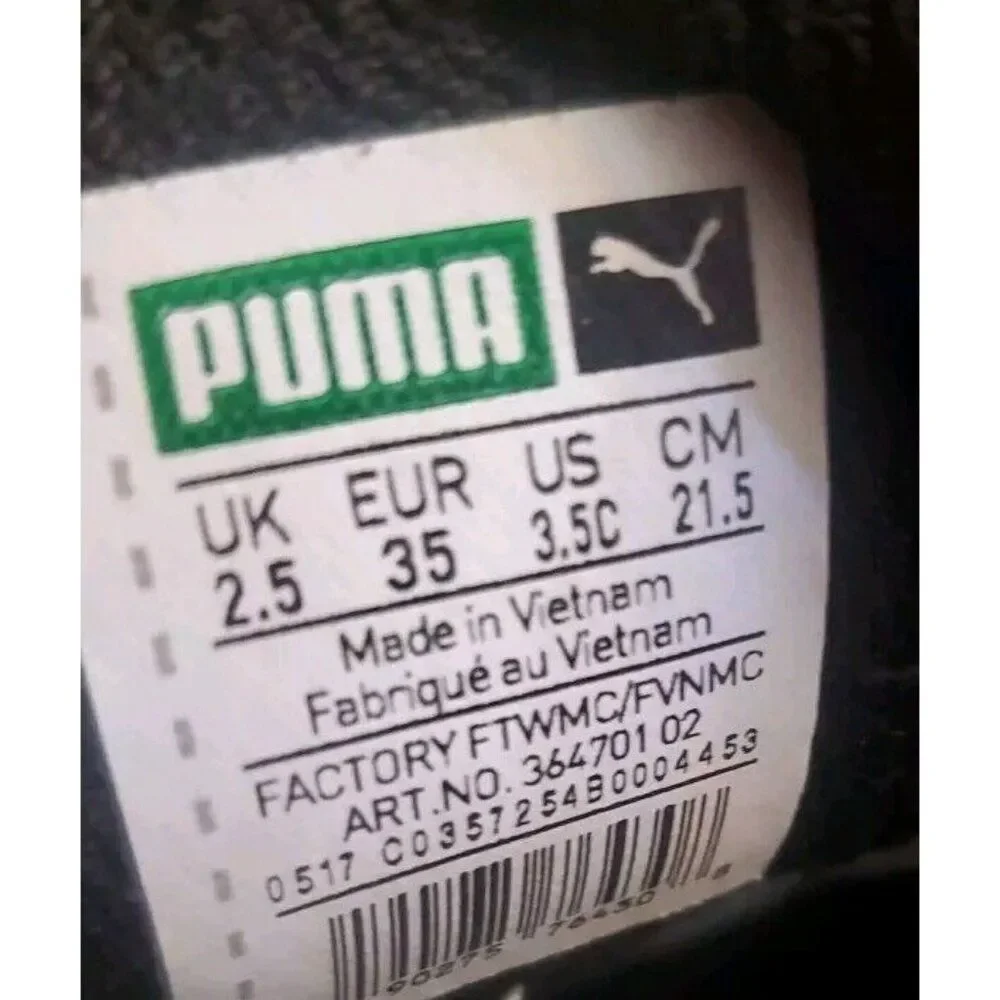 Puma Suede‎ Platform Shoes Sneakers Youth Size 3.5 Black White